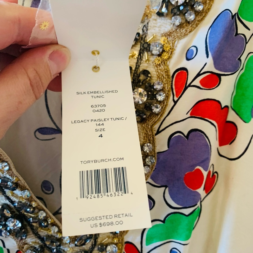 Tory Burch paisley crystal tunic - Picture 3 of 10